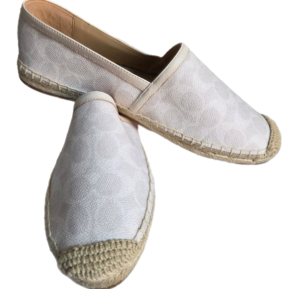 Coach Collins Coated Women's Cream Slip-on Espadrilles Size 10 - Picture 10 of 10
